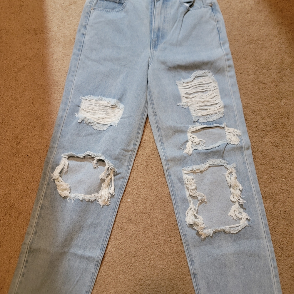 RSQ Light Wash Ripped Boyfriend Jeans